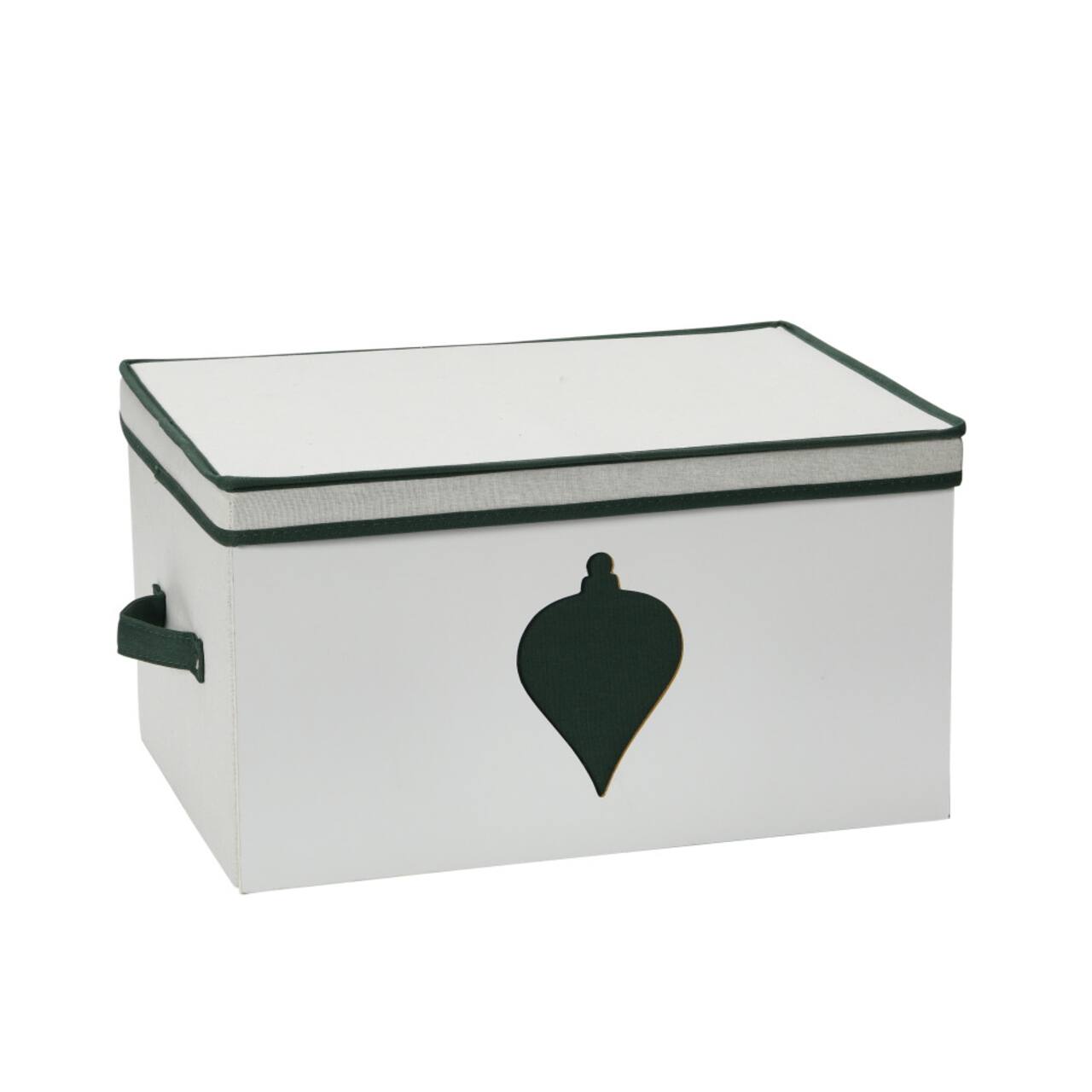 Household Essentials Green & White Ornament Storage Box